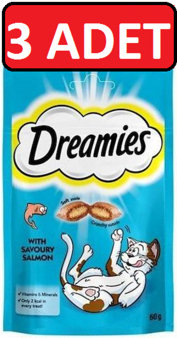 Dreamies Somonlu Kedi Ödül Maması 3 Adet x 60 Gr ürün görseli 1
