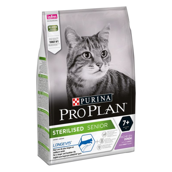 Proplan sterilised senior 3kg hindili kısır kedi maması 7+ ileri yaş yaşlı kısır kediler için ürün görseli 1