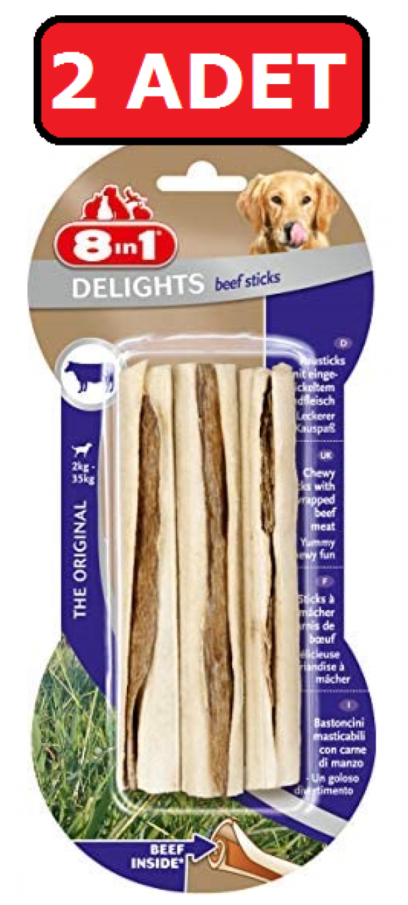 8in1 biftekli kemik delights beef sticks 2 adet 75 gr ürün görseli 1