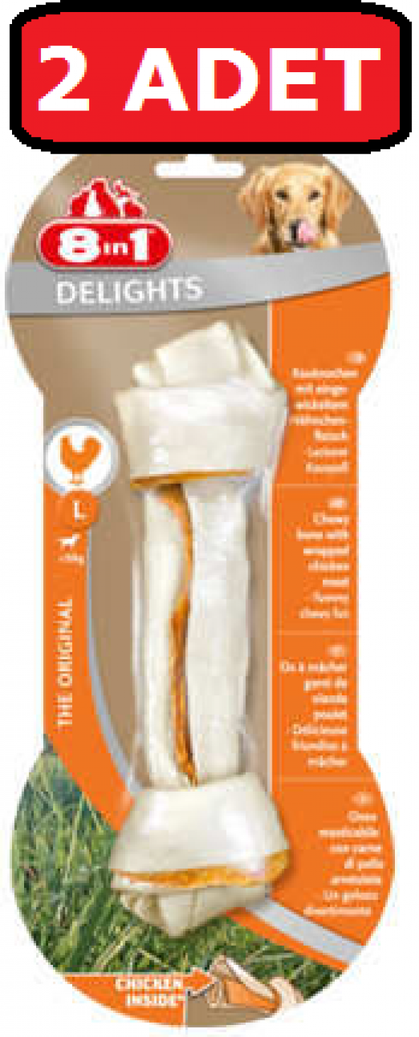 8in1 kemik Delight Bones Tavuklu Ödül Kemiği L 85 Gr köpek ödül 2 adet ürün görseli 1