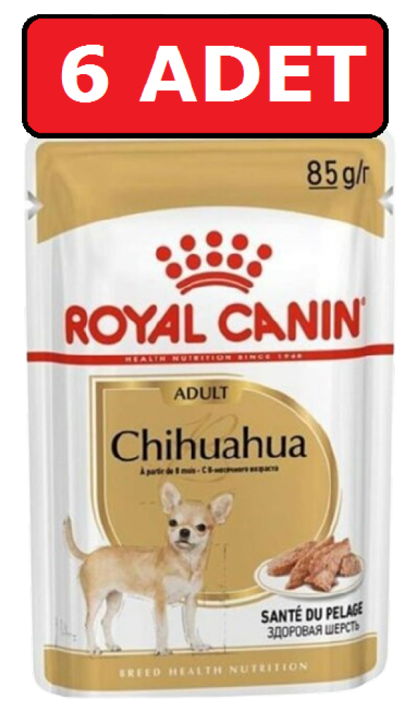 Royal canin chihuahua yaş köpek maması 6 adet 85 gr konserve pouch ürün görseli 1