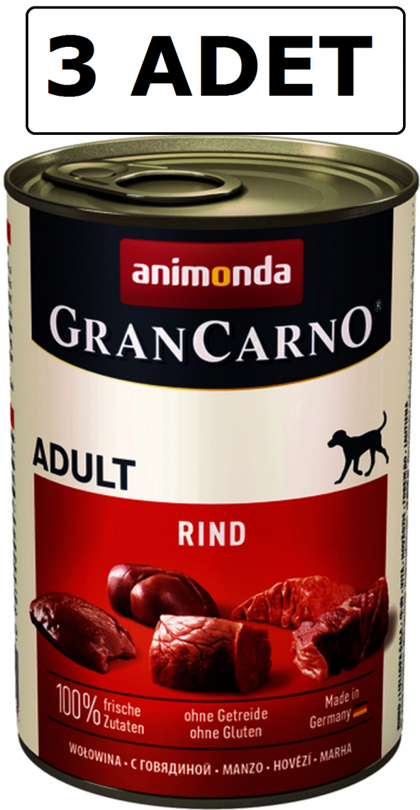 Animonda grancarno sığır etli köpek konservesi 3 adet x 400 gr yaş mama rınd ürün görseli 1