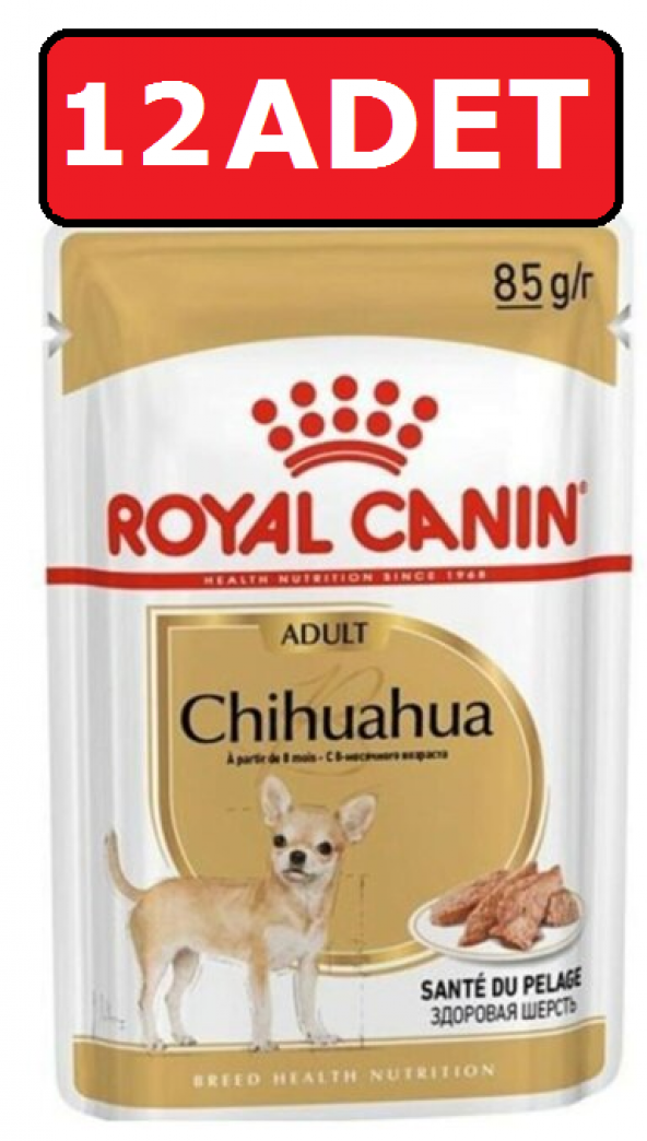 Royal canin chihuahua yaş köpek maması 12 adet 85 gr konserve pouch ürün görseli 1