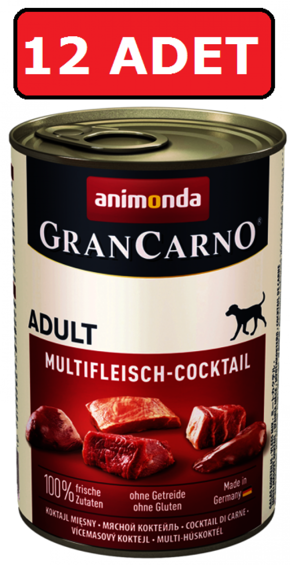Animonda grancarno karışık etli köpek konservesi 400 gr 12 adet yaş mama multıfleısch cocktaıl ürün görseli 1