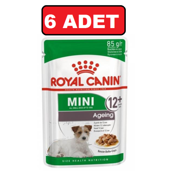 Royal canın mini ageing 12+ küçük ırk 12 yaş üstü köpek konserve yaş maması 85 gr 6 adet ürün görseli 1
