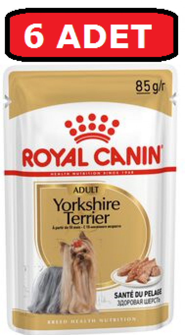 Royal canın yorkshire terrier yaş köpek maması 6 adet x 85 gr pounç ürün görseli 1