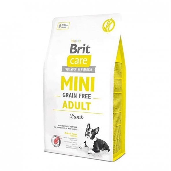 Brit care mini kuzulu 2kg tahılsız yetişkin adult kuzu etli küçük ırk yetişkin köpek maması ürün görseli 1