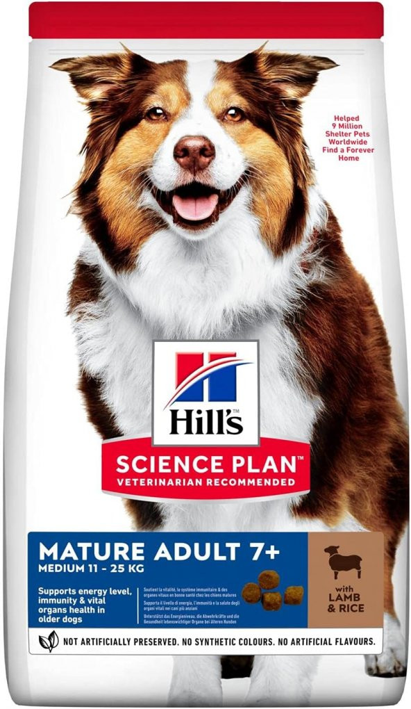 Hills mature köpek 7+ adult medium 2,5kg kuzu etli pirinçli orta ırk ileri yaşlı köpek maması senior ürün görseli 1