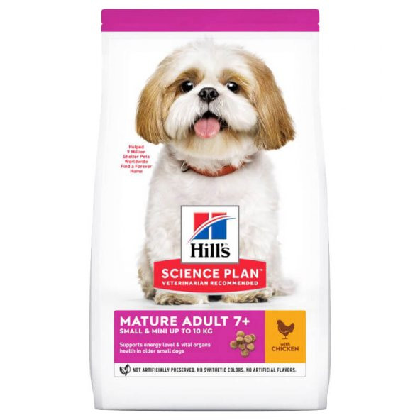 Hills small mini mature adult 7+ 1,5 kg tavuklu küçük mini ırk yaşlı köpek maması ürün görseli 1