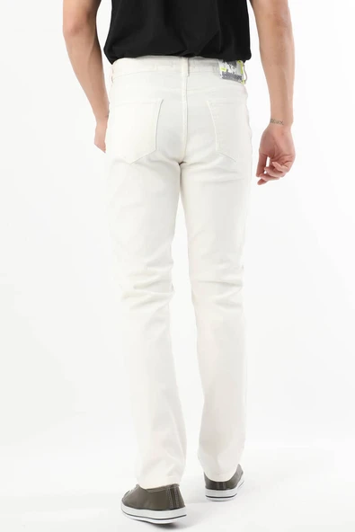 Erkek Jean Pantolon Ekru - Resim 7