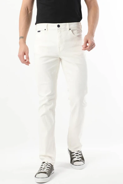 Erkek Jean Pantolon Ekru - Resim 6