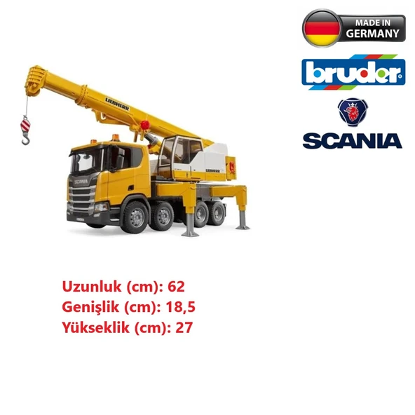 Bruder Oyuncak Scania R-Serisi Vinçli Kamyon - Resim 3
