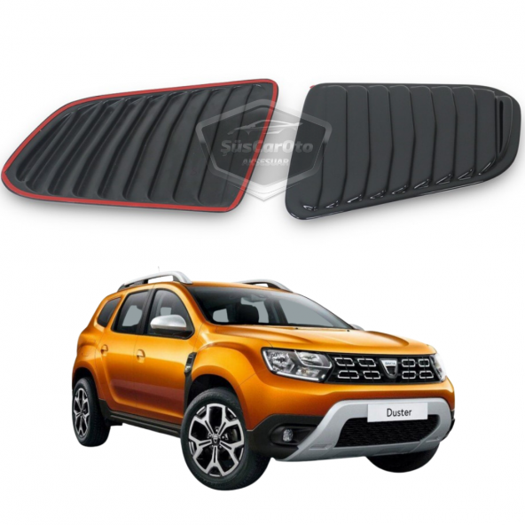 Dacia Duster 2018 Sonrası Uyumlu Kelebek Cam Izgarası Kelebek Cam Vizörü Havalandırma Sağ Sol Takım Parlak Siyah ürün görseli 1