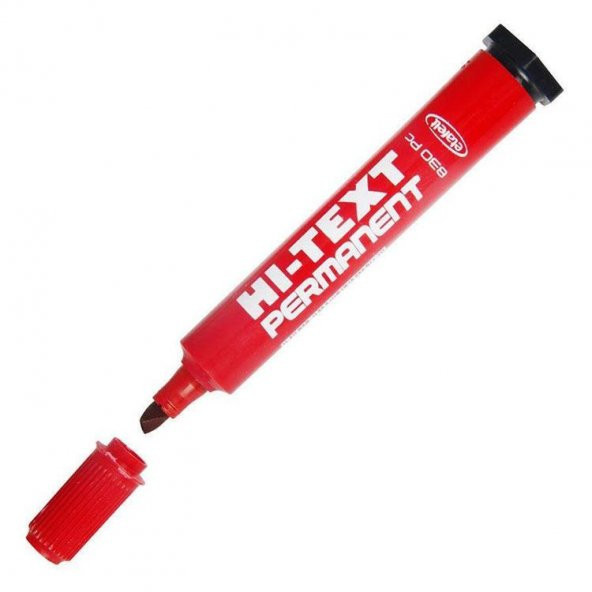 HI-TEXT PERMANENT MARKER KIRMIZI KESI UCLU (830PC) ürün görseli 1