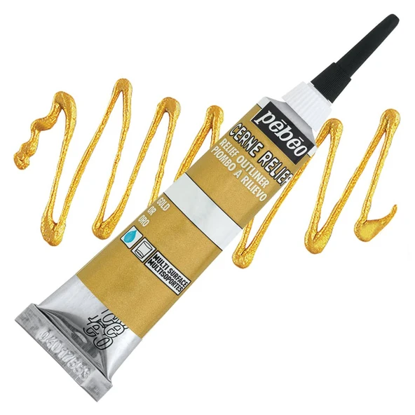 Pebeo Cerne Relief Cam Kontürü 20 ml Altın ürün görseli 1