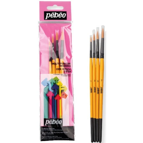 Pebeo 4lü Yuvarlak Fırça Seti (1,3,5,7) SET-1 ürün görseli 1