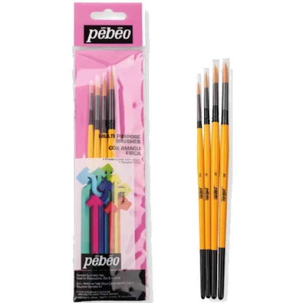 Pebeo 4lü Yuvarlak Fırça Seti (2,4,6,8) SET-2 ürün görseli 1