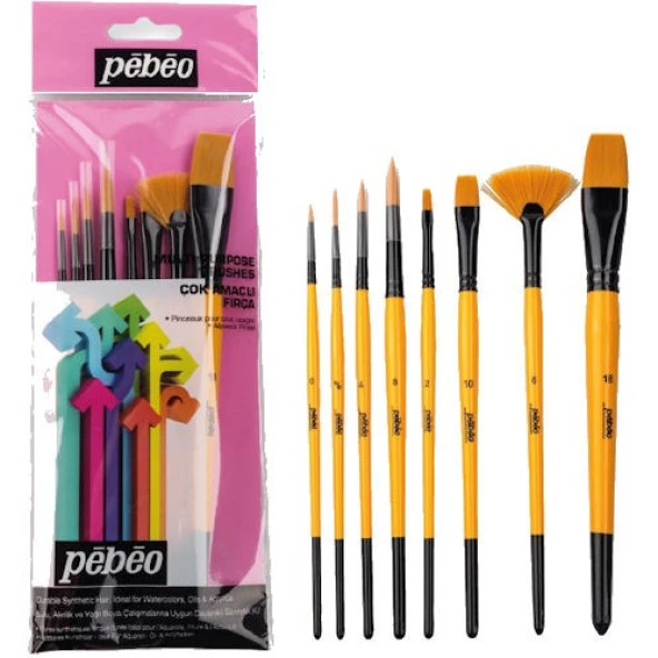 Pebeo 8li Karma Fırça Seti SET-4 ürün görseli 1