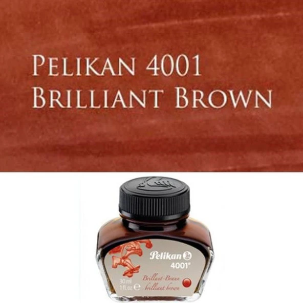 Pelikan 4001 Dolmakalem Mürekkebi 30 ml. KAHVERENGİ ürün görseli 1