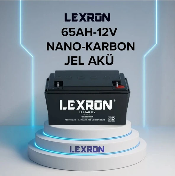 LEXRON - İnges 12 VOLT 65 AMPER NANO KARBON JEL AKÜ - 12 V 65 AH DERİN DÖNGÜ GEL AKÜ ürün görseli 1