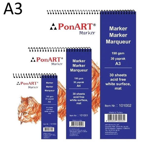 Ponart Marker Pad A3 190 gr. 30 yp. ürün görseli 1