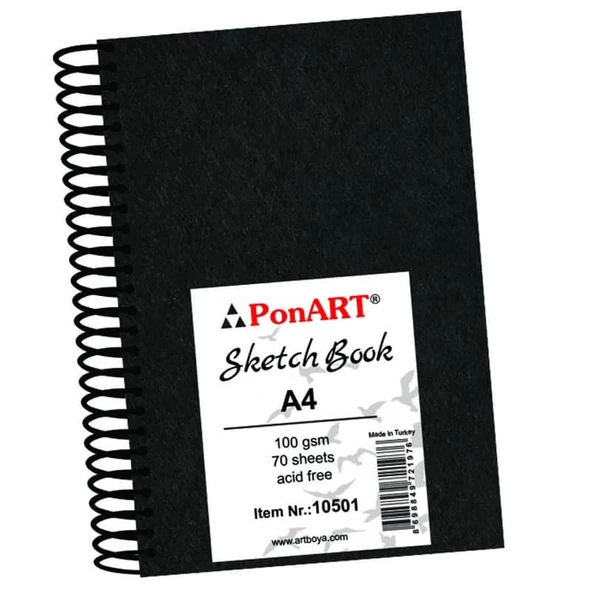 Ponart Skecth Book 100 gr A4 70 Yaprak (Yandan Spiralli) ürün görseli 1