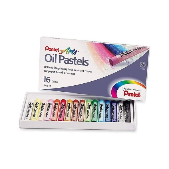 Pentel Arts Oil Pastels 16 Renk Yağlı Pastel Boya Seti PHN16 ürün görseli 1