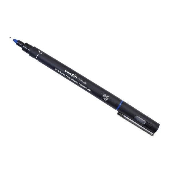 Uni Pin 0.3 Teknik Çizim Kalemi Mavi ürün görseli 1
