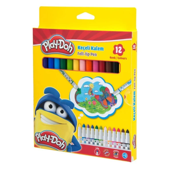 Play-Doh 12 Renk Keçeli Kalem 5 mm ürün görseli 1