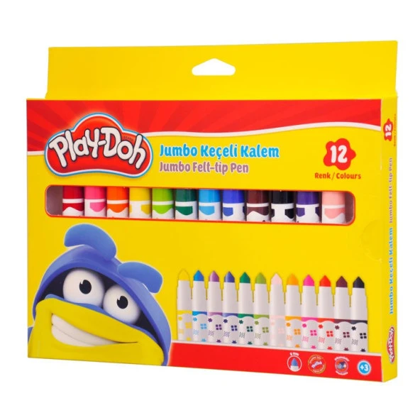 Play-Doh 12 Renk Jumbo Keçeli Kalem 8 mm ürün görseli 1