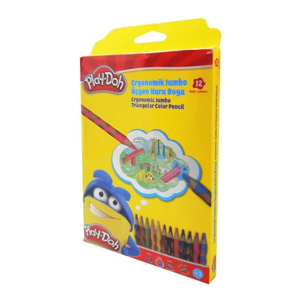 Play-Doh 12 Renk Oluklu Jumbo Kuru Boya ürün görseli 1