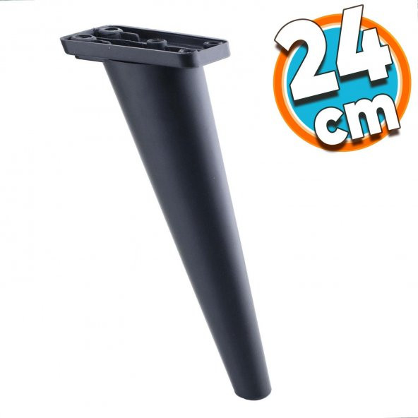 Mobilya Kanepe Çekyat Sehpa TV Ünitesi Koltuk Ayağı 24 cm Siyah Baza Ayak ürün görseli 1