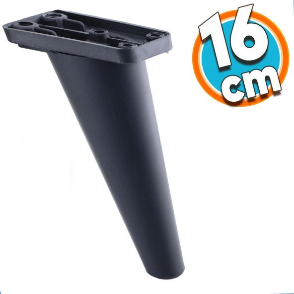 Mobilya Kanepe Sehpa Çekyat TV Ünitesi Koltuk Ayağı 16 cm Siyah Baza Ayak ürün görseli 1