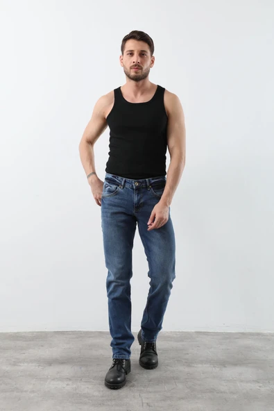 Erkek Jean Pantolon Mavi - Resim 3