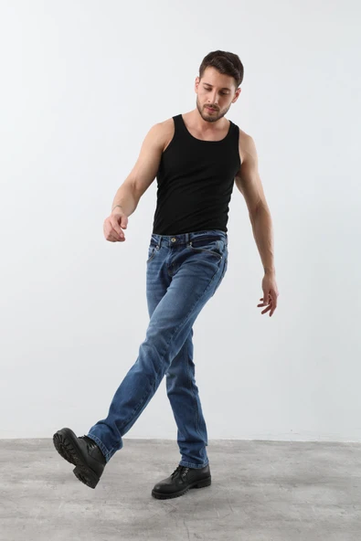 Erkek Jean Pantolon Mavi - Resim 4