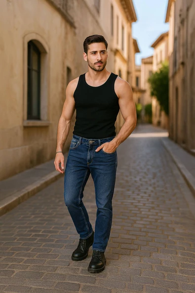 Erkek Jean Pantolon Mavi - Resim 2