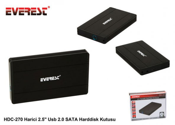 Everest HDC-270 Harici 2.5" Usb 2.0 Sata Harddisk Kutusu ürün görseli 1