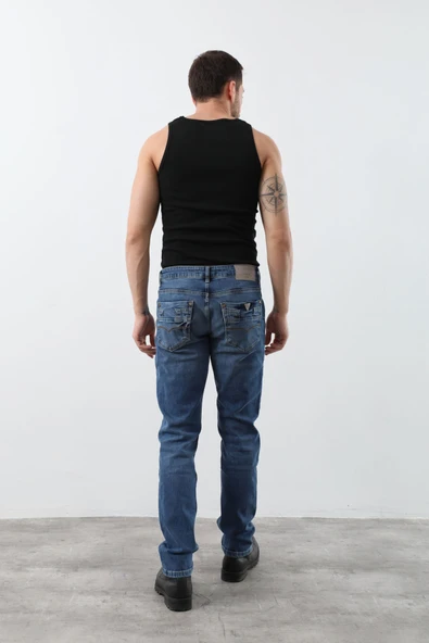 Erkek Jean Pantolon Mavi - Resim 6