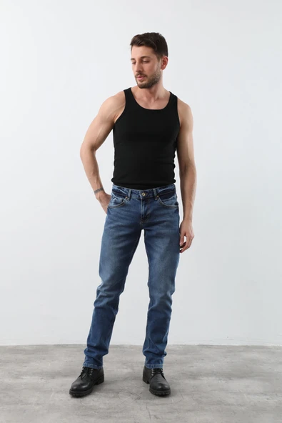Erkek Jean Pantolon Mavi - Resim 7