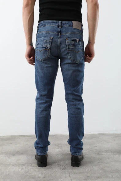 Erkek Jean Pantolon Mavi - Resim 9