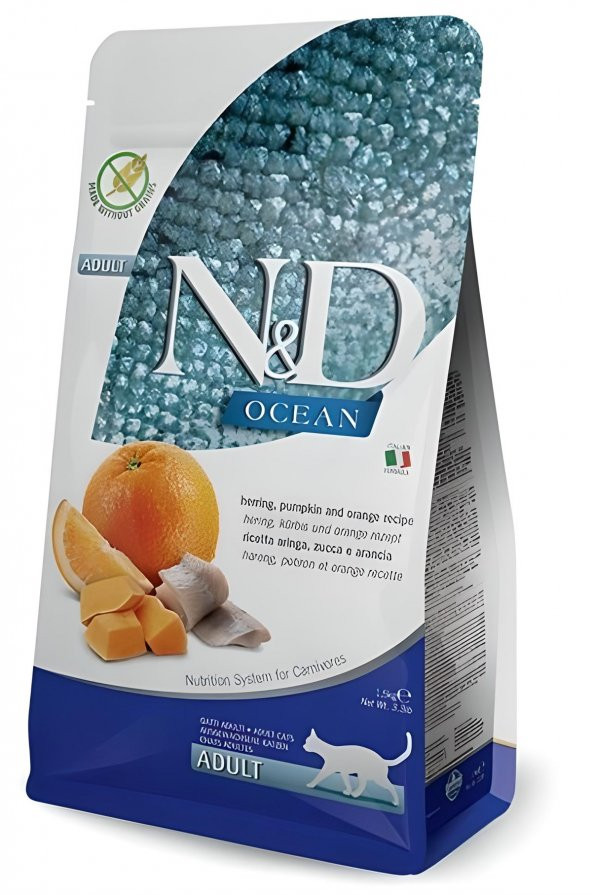 N&D Ocean Pumpkin Ringa Balık&Portakal Kedi Maması 1,5 Kg ürün görseli 1