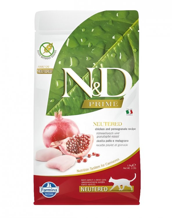 N&D Tahılsız Tavuklu Narlı Kısırlaştırılmış Kedi Maması 1,5 Kg ürün görseli 1