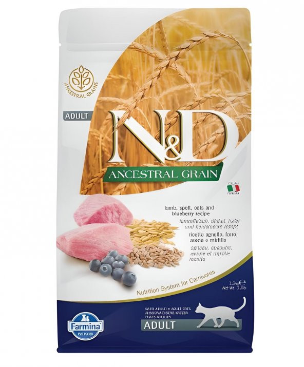N&D Düşük Tahıllı Kuzulu Yaban Mersinli Kedi Maması 1,5 Kg ürün görseli 1