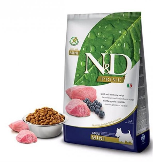 N&D Kuzulu Yaban Mersinli Tahılsız Küçük Irk Köpek Maması 2,5 Kg ürün görseli 1