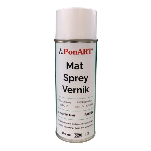 Ponart Mat Sprey Vernik 400 ml. (Akrilik, Tempera, Yağlıboya) ürün görseli 1