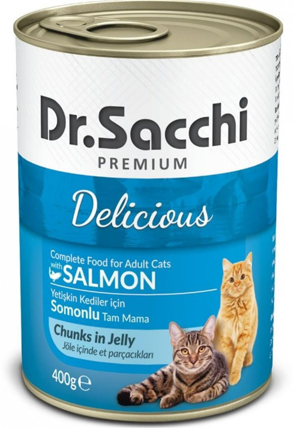Dr.Sacchi Somonlu Kedi Konservesi 400 Gr ürün görseli 1