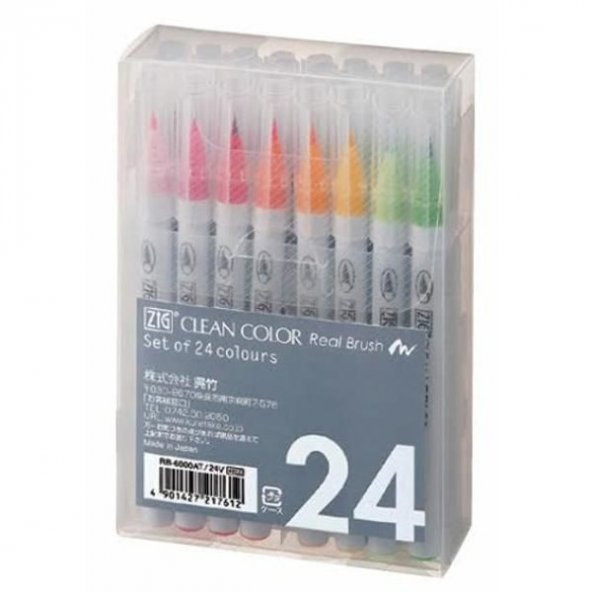 Zig Clean Color Real Brush Fırça Uçlu Marker Kalem 24 RENK SET ürün görseli 1