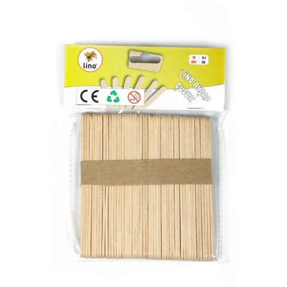 Lino Ahşap Dondurma Çubuğu Naturel 11,4 cm 50li ürün görseli 1