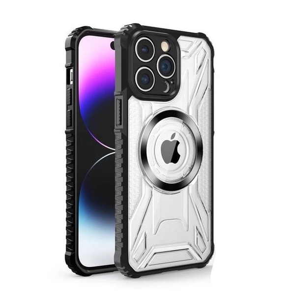 Gpack Apple iPhone 14 Pro Max Kılıf Prag Magsafe Özellikli Double Sided Non Slip PC TPU Kapak ürün görseli 1