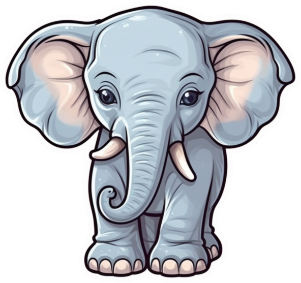 Sticker Master Baby Elephant Fil lMotorsiklet, Kask,Laptop Ve Araç Sticker Çıkartma Etiket 14x15 Cm ürün görseli 1